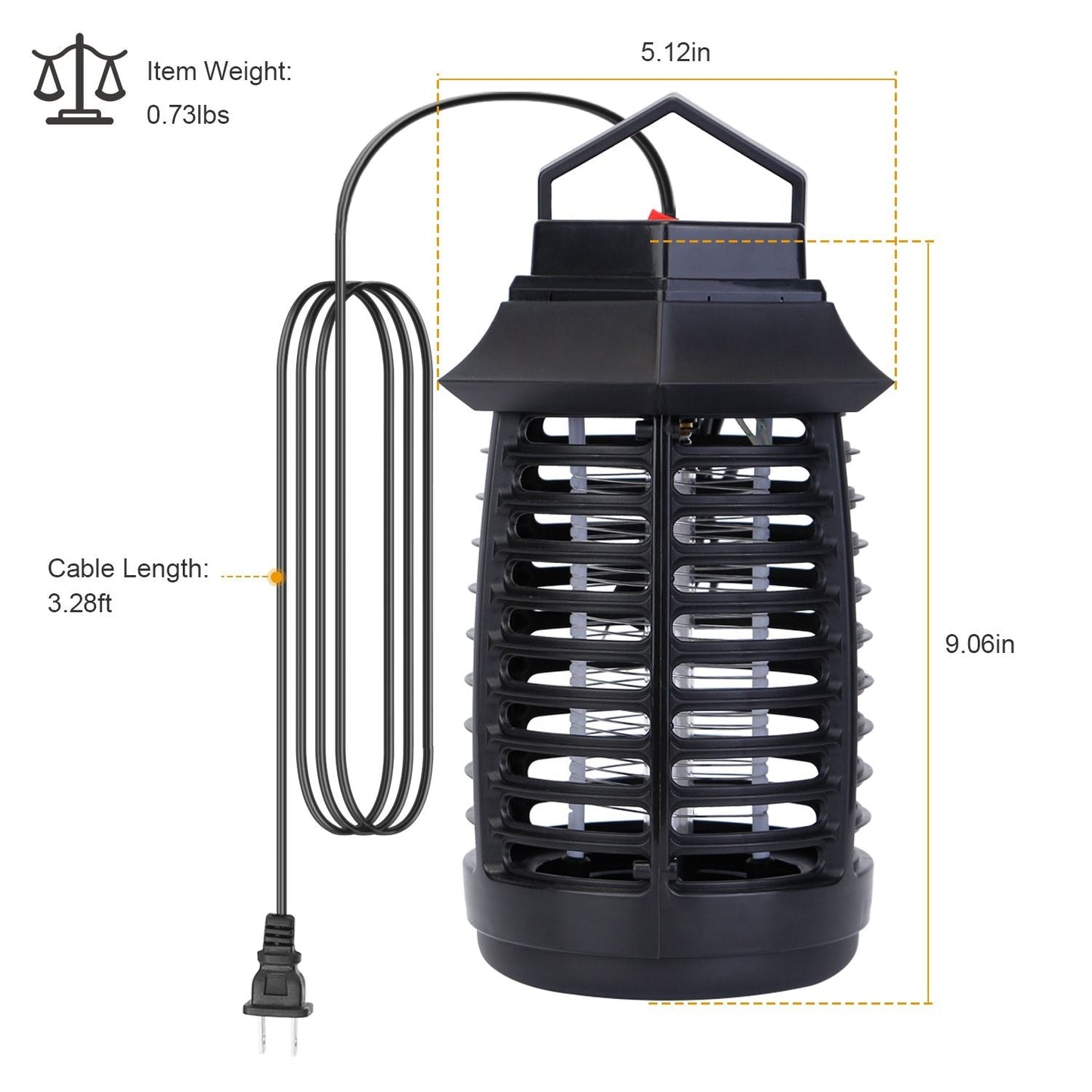 Bug Zapper Electric UV Mosquito Killer Lamp Insect Killer Light Pest Fly Trap Catcher Harmless Odorless Noiseless Narrow Safe Gap For Home Restaurant
