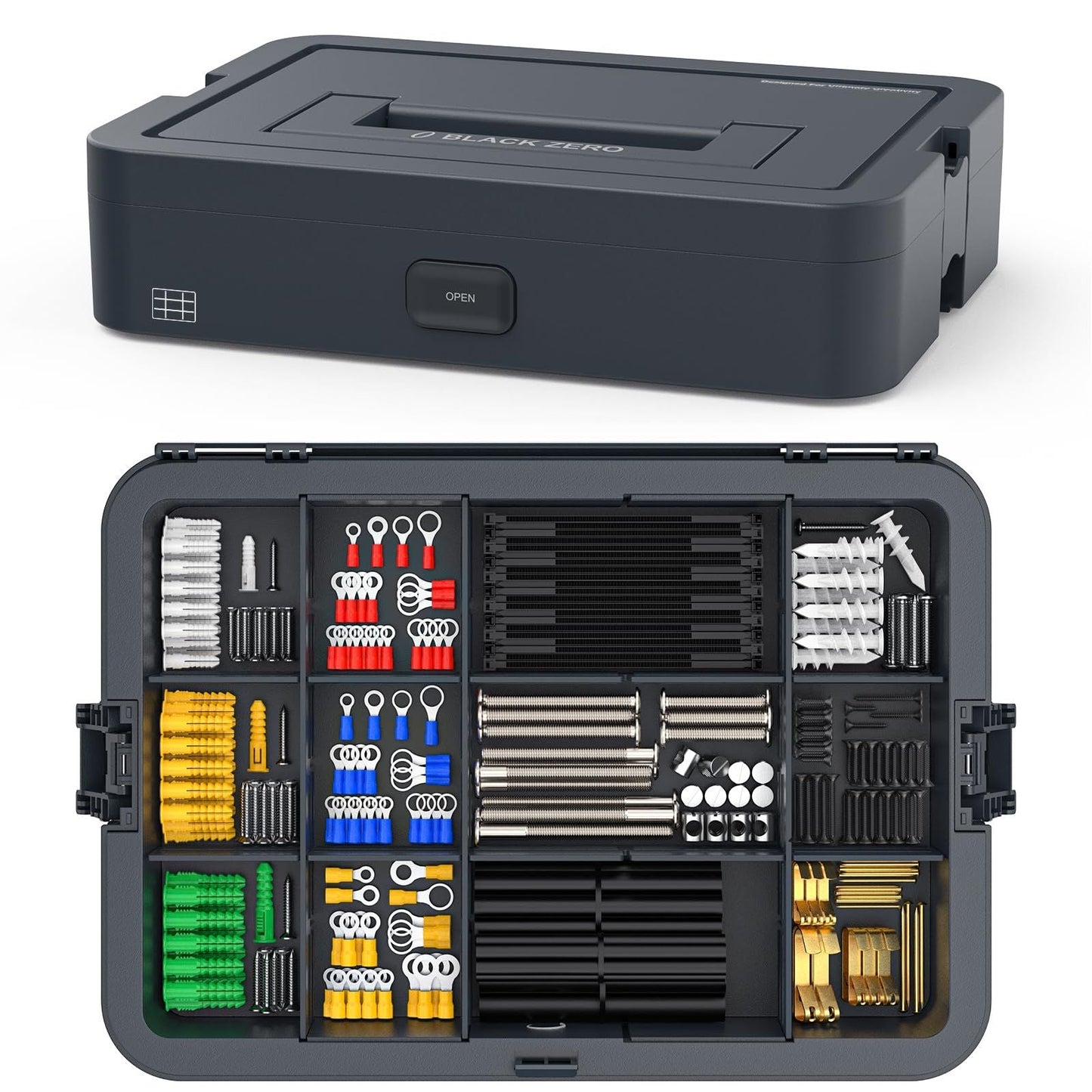 Hand Tool Set,DIY Set Accessory Tools,With Screwdriver Wrench Hammer Tape Plier,Cold Pressed Round Terminals Hexagon Socket Head Cap Screws,includes All Essential Tools for Home (1, BZD-01S)