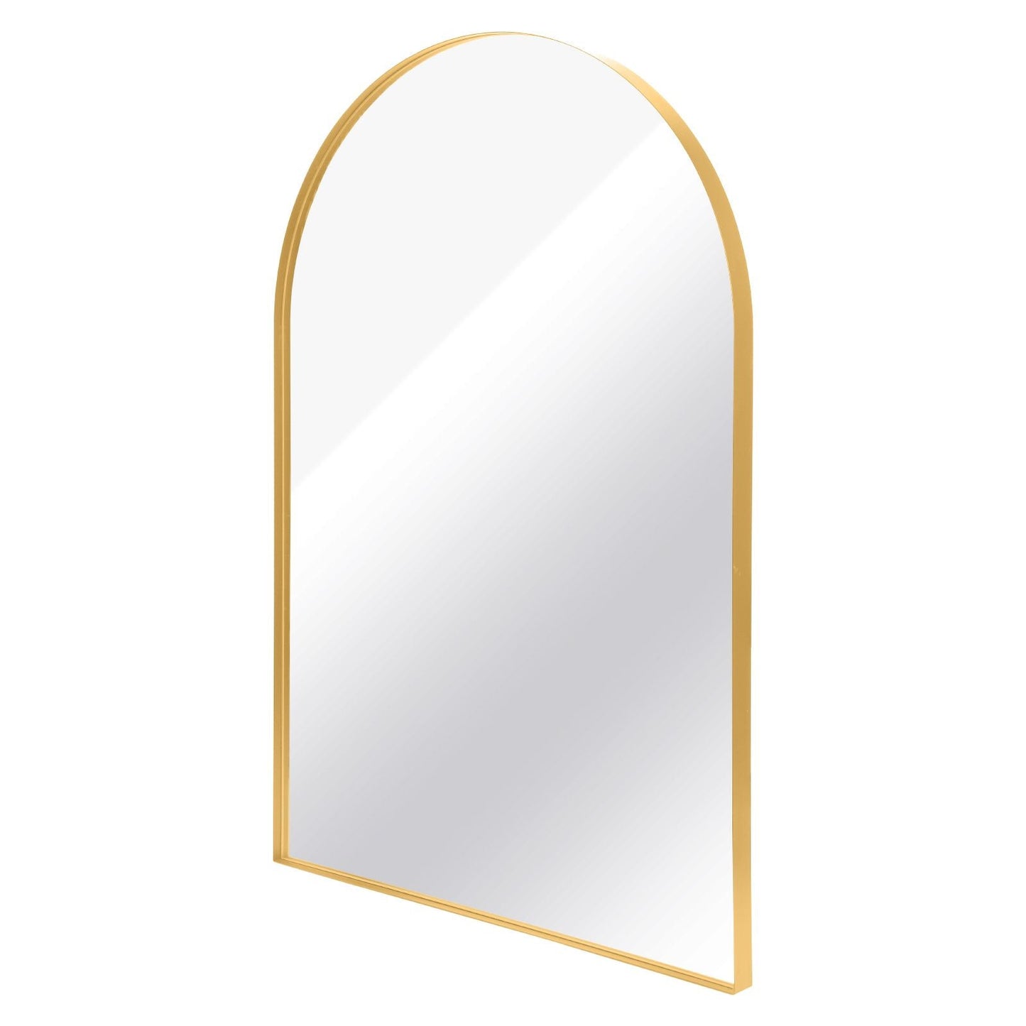 Arched Wall Mirror, 24"×36" Bathroom Mirror Deep Frame, Modern Dresser Mirror Wall Mounted Decor Metal Frame for Bedroom Living Room Entryway Fireplace Mantel Dining Room