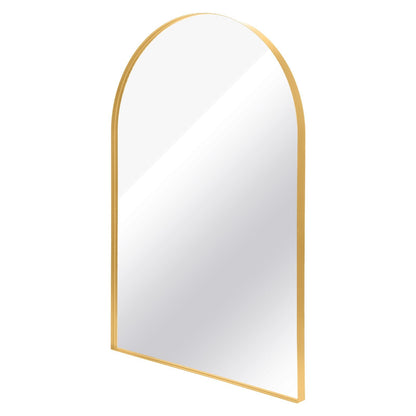 Arched Wall Mirror, 24"×36" Bathroom Mirror Deep Frame, Modern Dresser Mirror Wall Mounted Decor Metal Frame for Bedroom Living Room Entryway Fireplace Mantel Dining Room