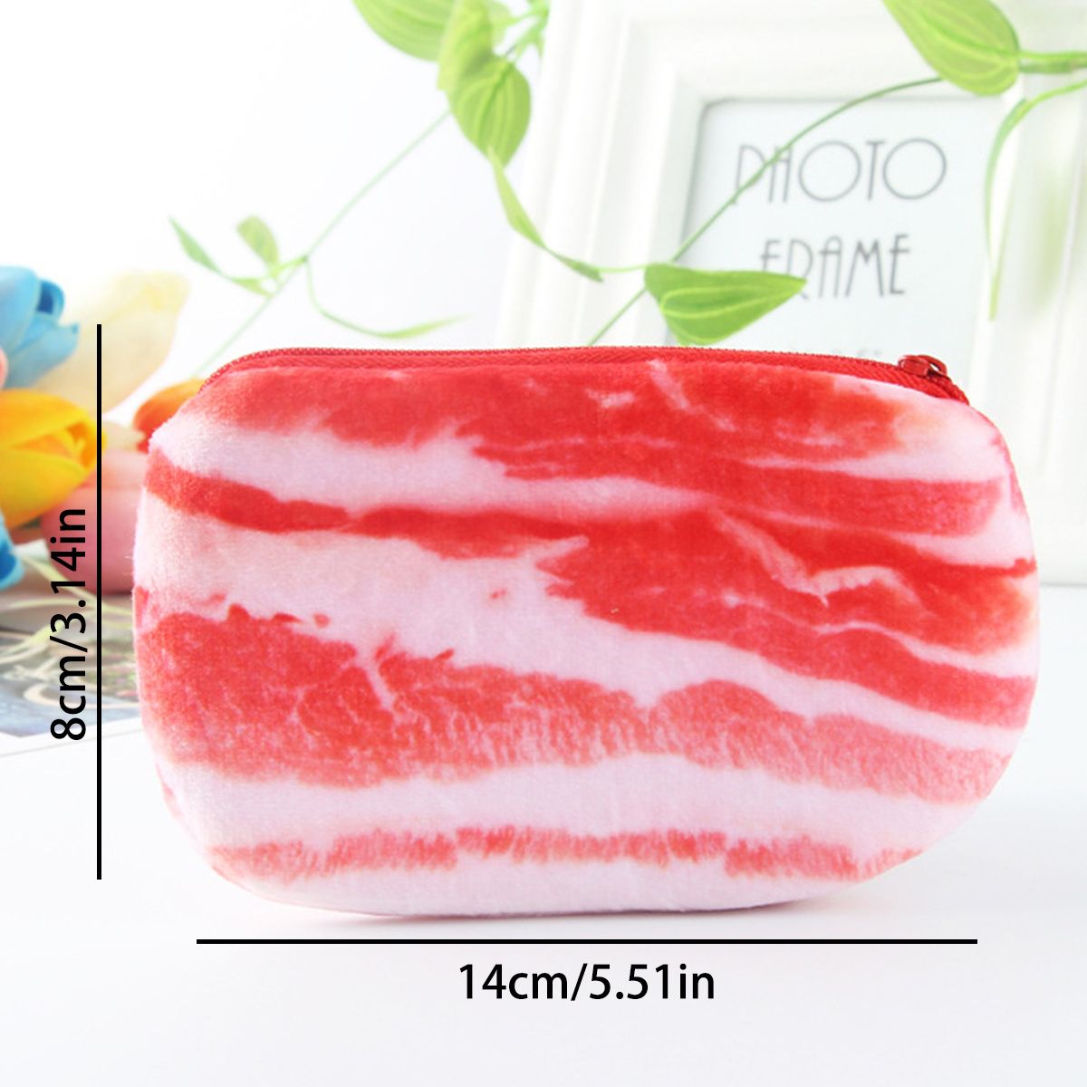 A Vegetable Meat Coin Purse Large Storage Stationery With Zipper For College