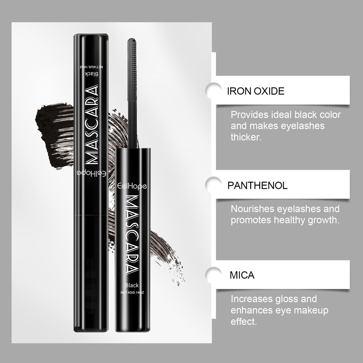 Eelhope Black Maa Long-Lasting Long-Lasting Makeup Natural Beautiful Curling Does Not Easily Stain Black Maa