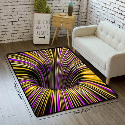 1pc, Illusion Floor Mat, Colourful 3D Swirl Illusion Rug, Abstract Geometric Non-Slip Area Rug For Living Room Mat, Bedroom Kitchen