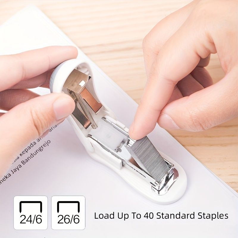 1 Piece Deli Compact Light Blue Stapler For 40 Staples And 12 Sheets Of Paper For Office, School, Booklet Or Book Binding