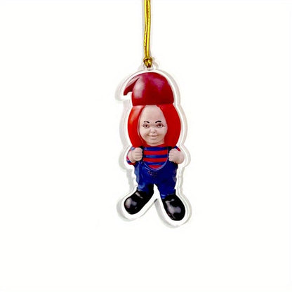 1pc Halloween Decor Horror Movie Character Sculpture Car Hanging Pendant Horror Decoration Funny Pendant Car Dwarf Pendant