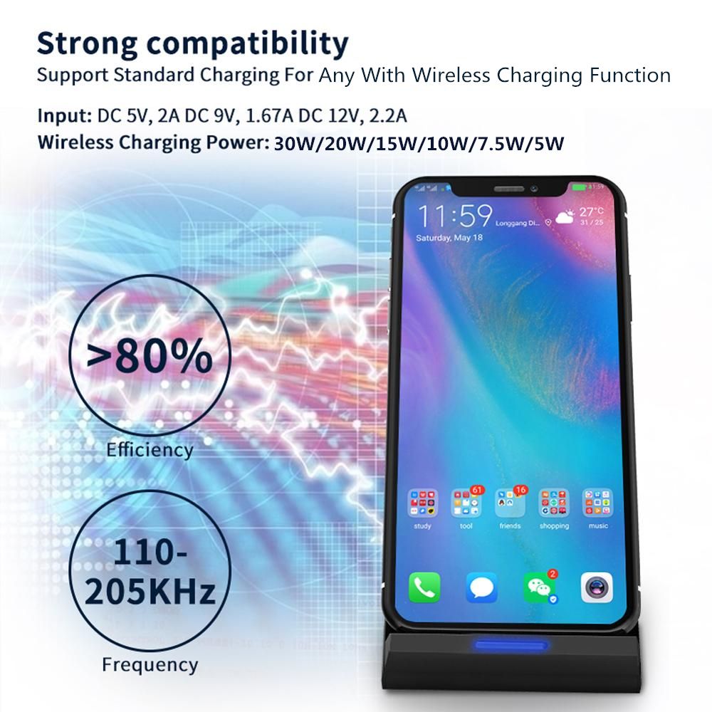 30W Wireless Charger for Samsung S22 S21 Note 20 15W 2 in 1 Fast Charging Stand For iPhone 14 13 12 11 XS XR X 8 Airpods Pro