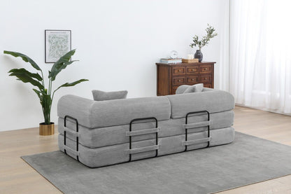 77.9'' Convertible Folding Sofa Bed – 4-in-1 Modular Floor Couch, Corduroy Small Cloud Couch, Compressed Foldable Sleeper Sofa, King Size Futon for Bedroom, Guest Room (Pink)