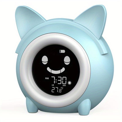 1pc Sleep Training Clock with Night Light, Sound Machine, Nap Timer, Snooze, Indoor Temperature, and Digital Wake Up Clock for Toddlers - Perfect for Boys and Girls Bedroom - Pink/Blue