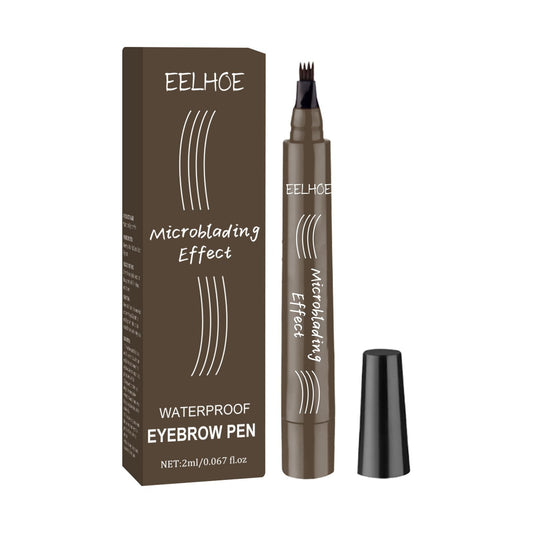 EELHOE Four Fork Wild Water Eyebrow Pencil, Embellished Eyebrows Waterproof And Sweatproof Filling Eyebrows Naturally Plump And Multi-Colored