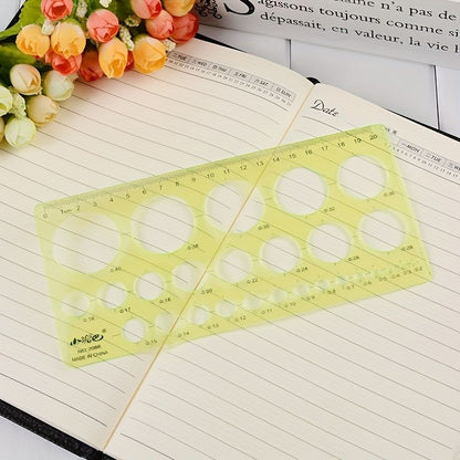 1pc Creative Plastic Transparent Drawing Square Ruler Measuring Tool Learning Stationery Drawing Template