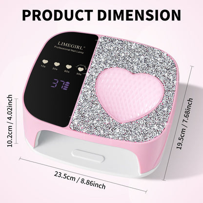 LimeGirl Cordless Nail Dryer for Gel Polish, UV LED Nail Lamp with Fast Curing UV Light & 4 Timer Settings, Portable Rechargeable Gel Lamp Nail Art Tool for Manicure Pedicure at Home & Salon