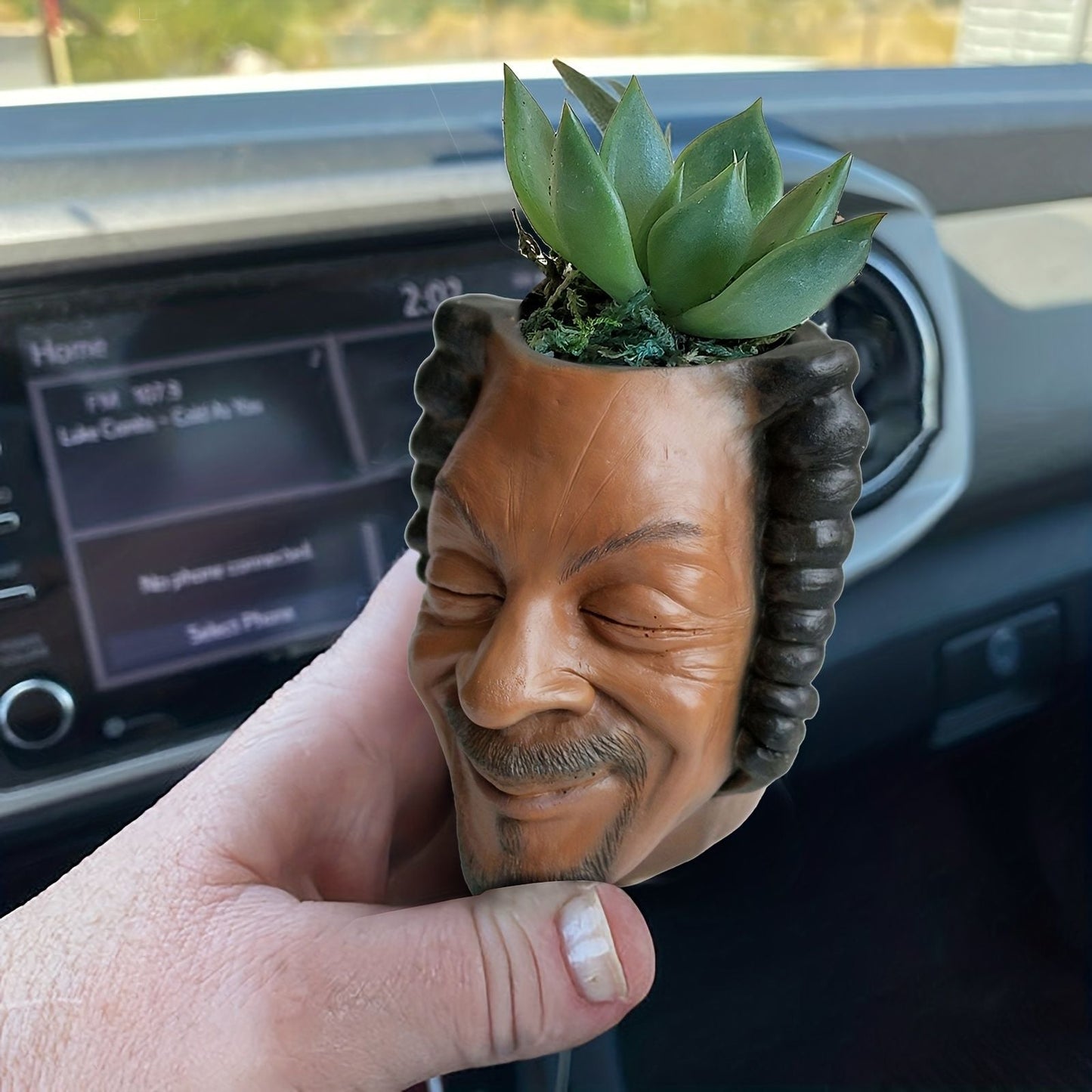 1pc Miniature Head Pen Holder, Portrait Flowerpot Garden Succulent Pot Table Top Pen Holder, Garden Bonsai Decor Yard Outdoor Decor Resin Craft