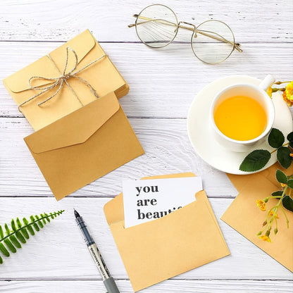 50pcs Gift Card Envelopes, Mini Paper Card Envelopes Covers, Credit Card Envelopes Covers For Christmas Gift Cards Invitations Business Bills Mini Cards