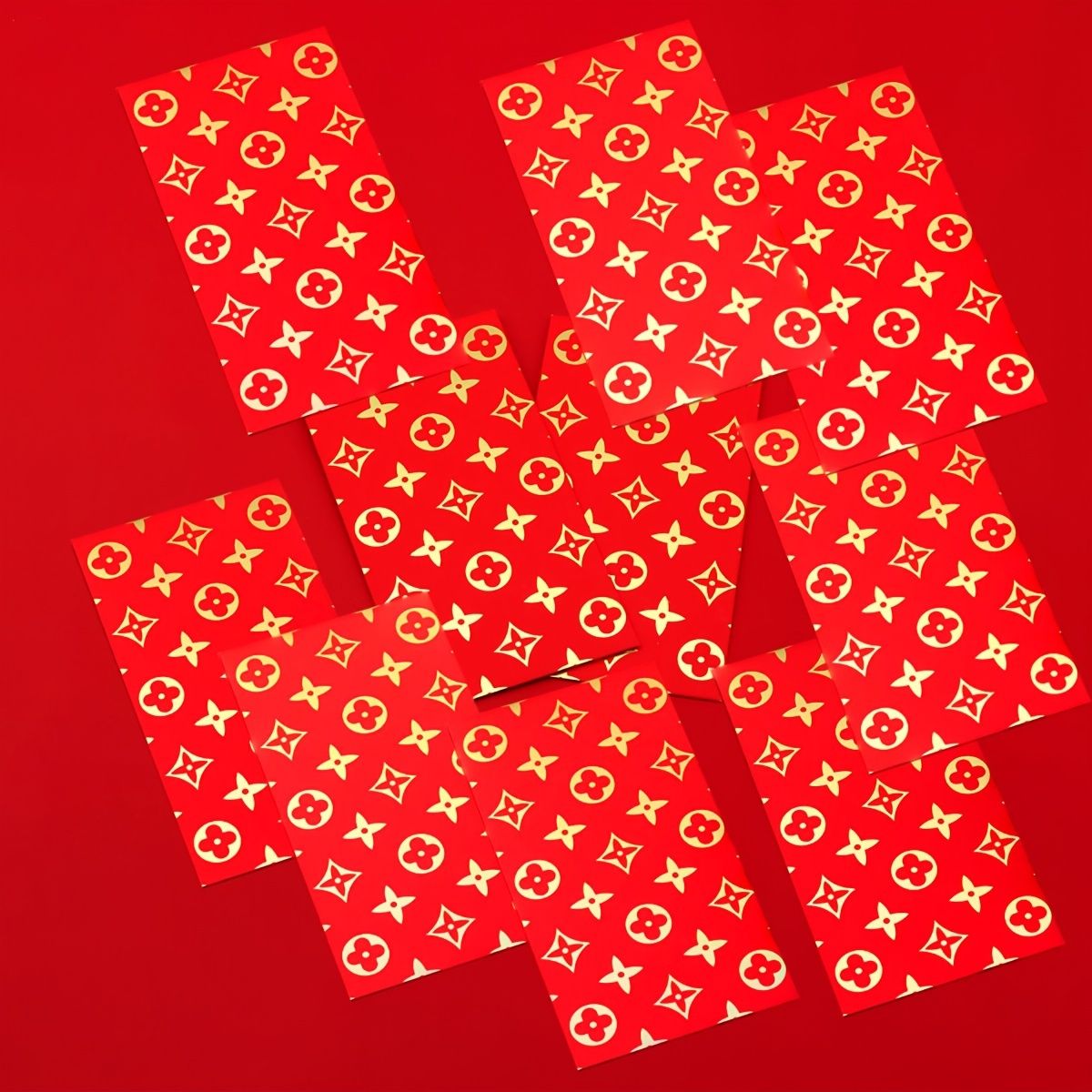 6pcs 2023 Red Envelopes - Hard Paper Bronzing Style for Chinese New Year Luck!