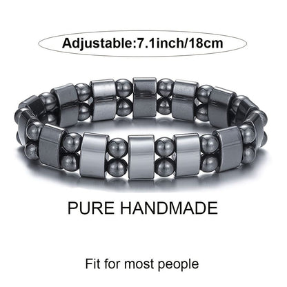 Magnetic Hematite Bracelet, Adjustable Design Magnetic Bracelet Reduce Puffiness Help Calm Down Blood Circulation Better Sleep, Fit For Most People