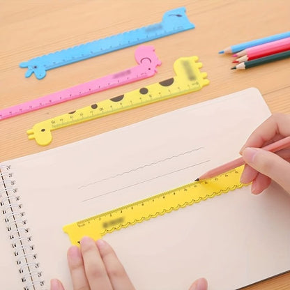 1pc Cartoon Animal Giraffe Plastic Straight Ruler Kawaii Cute Sweet Straight Ruler