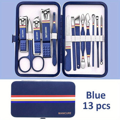 Premium Manicure Set - Stainless Steel Toe & Finger Nail Clippers, Files & Cutters - Perfect for Men & Women!