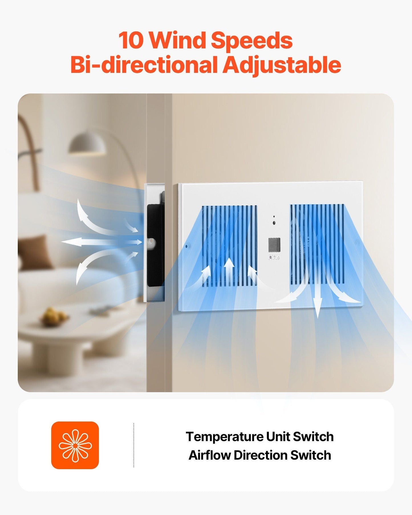 4 Inch Room to Room Fan 2-in-1 300 CFM Through Wall Fan Remote Control