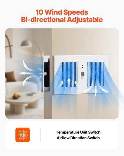 4 Inch Room to Room Fan 2-in-1 300 CFM Through Wall Fan Remote Control