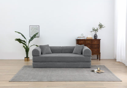 Foldable Sofa Bed, 77.9'' Folding Floor Couch, Compressed Convertable Sleeper Sofa, Memory Foam Couch with Pillow Back Support Armrest, 4-in-1 Futon Sofa Bed for Living Room, Army green