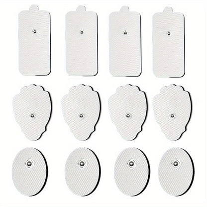 12pcs Reusable Self-Adhesive Electrode Pads - For Muscle Stimulator & EMS Massager - Replacement Massage Pads
