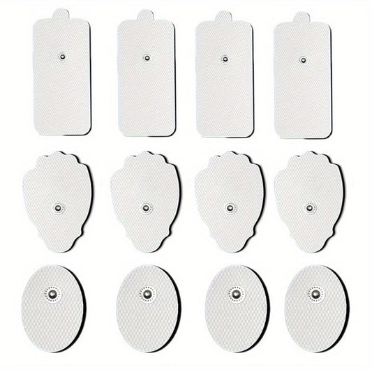 12pcs Reusable Self-Adhesive Electrode Pads - For Muscle Stimulator & EMS Massager - Replacement Massage Pads