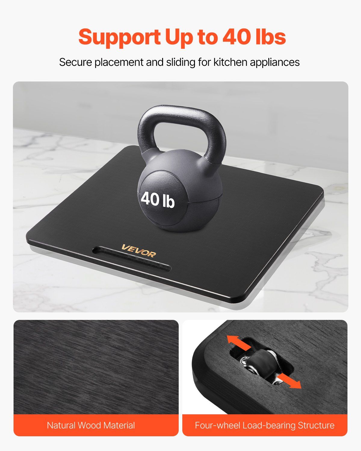 VEVOR Appliance Slider 13 x 16 in Sliding Tray for Coffee Maker Black