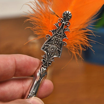 European And American Retro Feather Pen Dipping Pen Enterprise Business Gift Birthday Stainless Steel Signature Pen Teacher Gift Birthday Gift