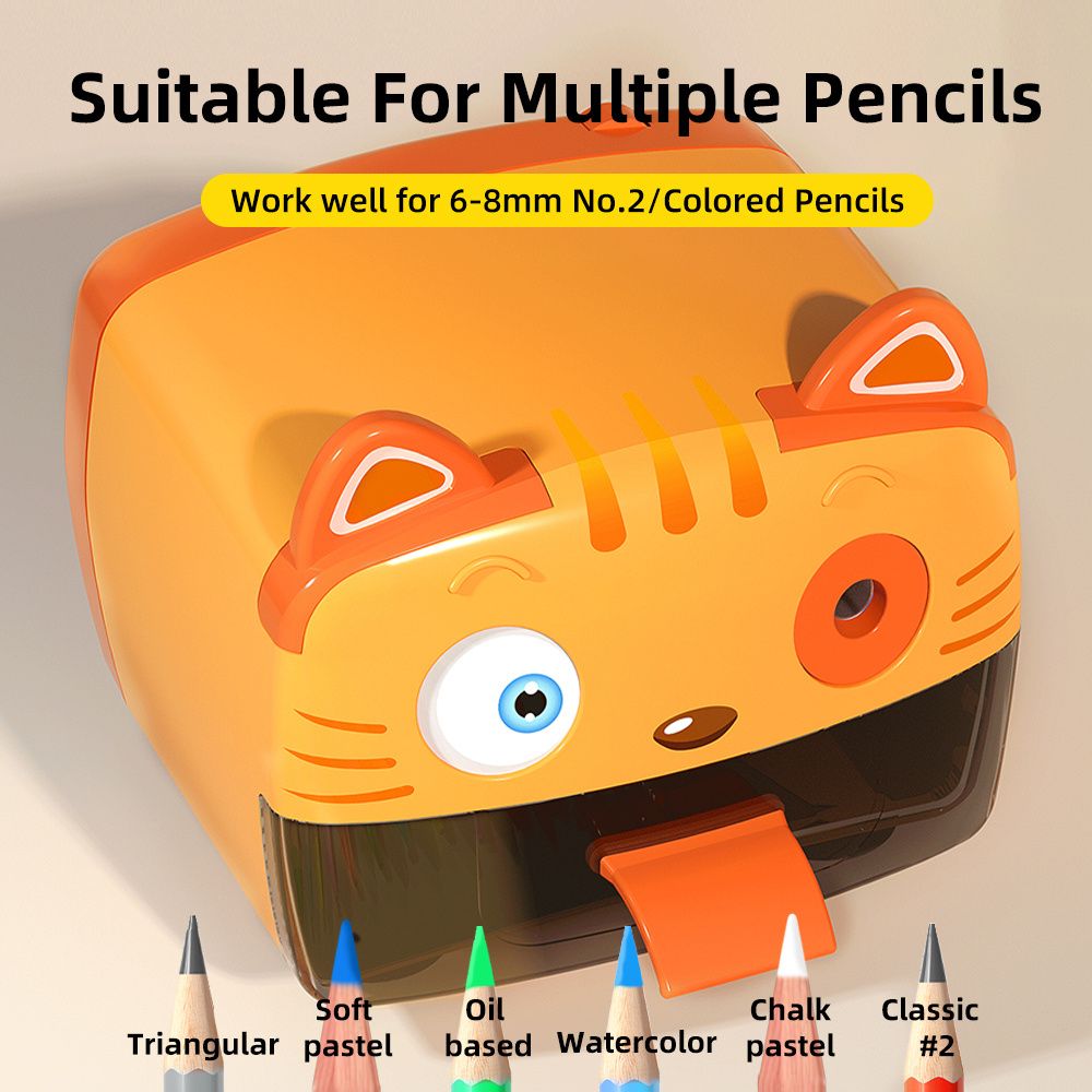 ZMOL Electric Pencil Sharpener, Heavy-duty Pencil Sharpener For Schools And Classrooms, Cute Children's Automatic Pencil Sharpener, Automatic Stop Function For No. 2 And Colored Pencils