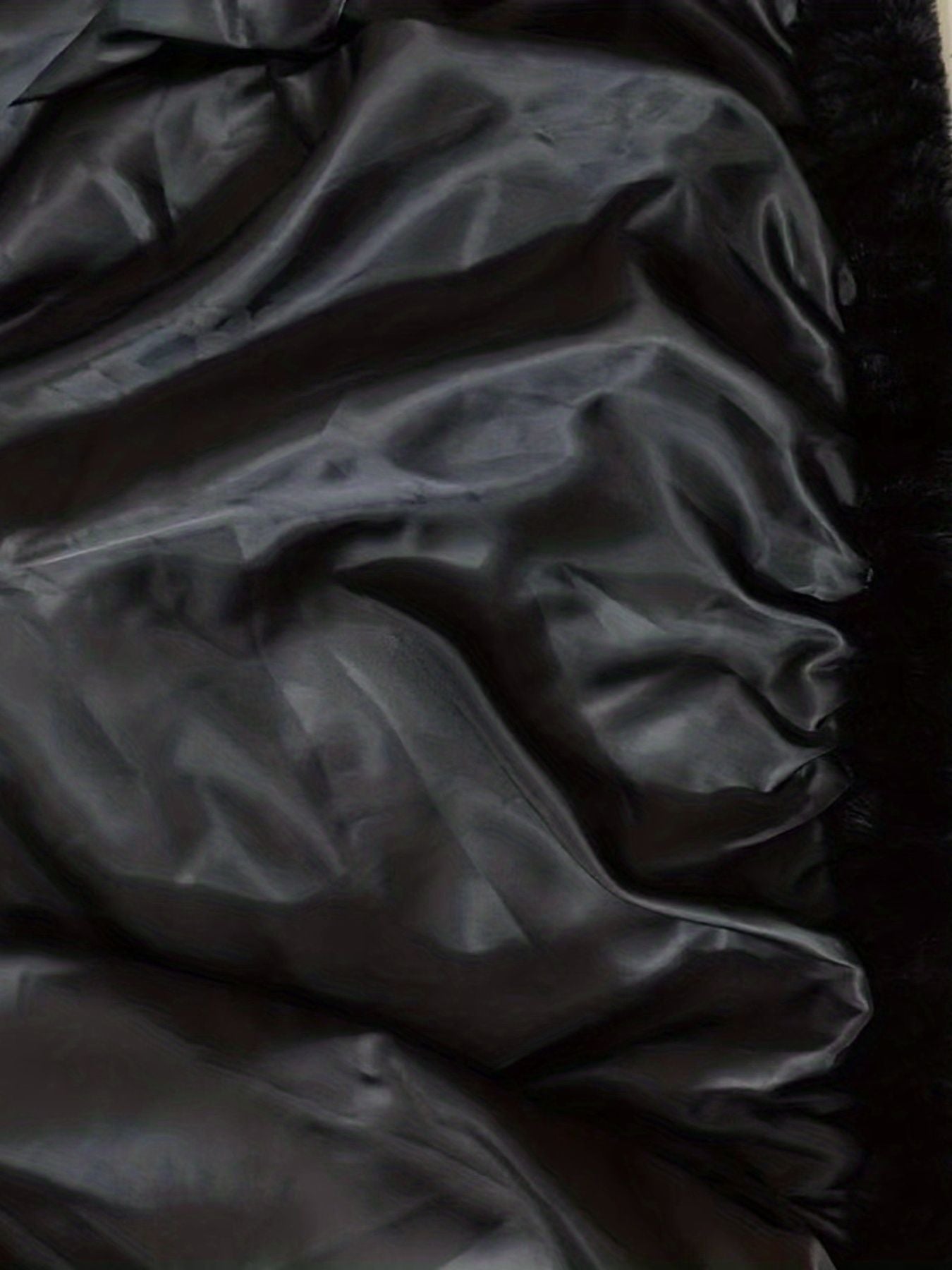 Solid Zip Up Fuzzy Coat, Casual Long Sleeve Lapel Outwear, Women's Clothing