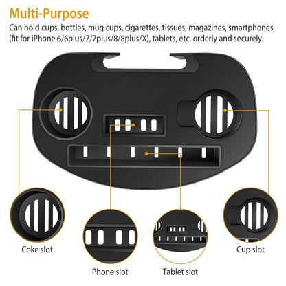 Zero Gravity Chair Cup Holder Clip On Side Tray w/Beverage Can Mobile Devices Slots
