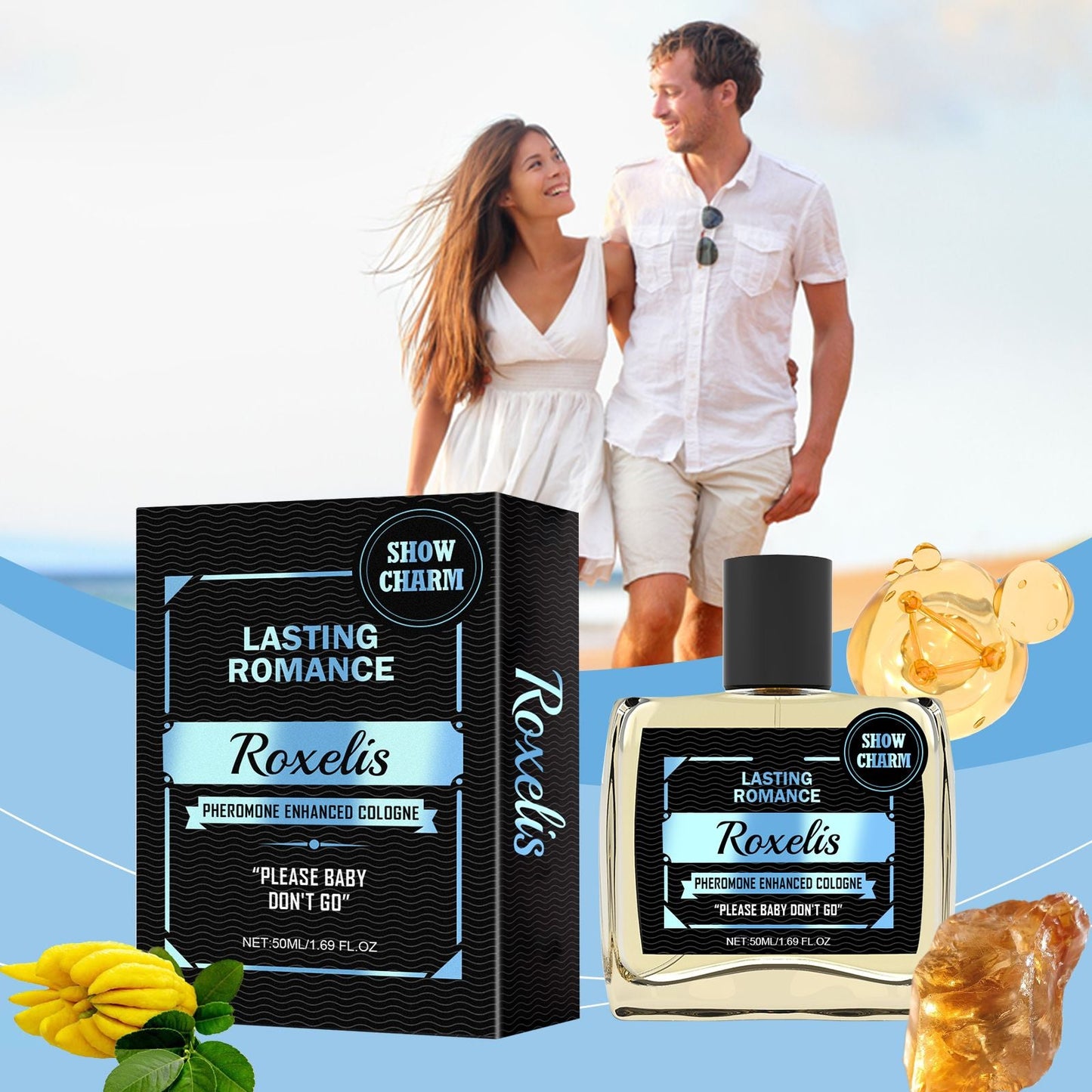 Roxelis Men's Cologne Natural Fresh Without Pungent Charm Plus Mild Aroma Men's Fragrance Water