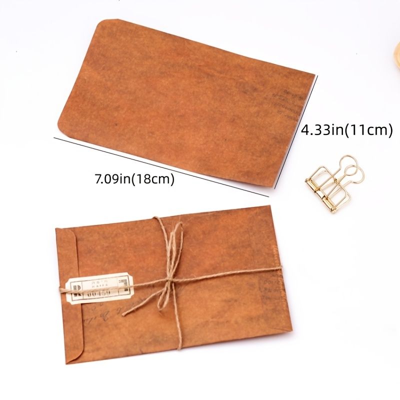 20pcs Retro Distressed Color Fire Paint Kraft Paper Envelope Postcard Storage Bag Paper Bag