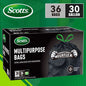 Scotts 36 Bags 30 Gallon Box Disposable Non-Rip Black Large Drawstring Garbage Bags, Suitable for Large Kitchen Garbage Cans, Super Strong 113.5L, Home, Commercial Multi-purpose Trash Bag - Durable,
