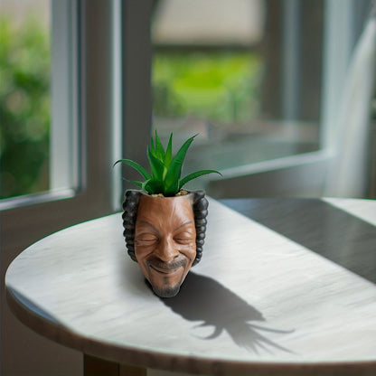 1pc Miniature Head Pen Holder, Portrait Flowerpot Garden Succulent Pot Table Top Pen Holder, Garden Bonsai Decor Yard Outdoor Decor Resin Craft