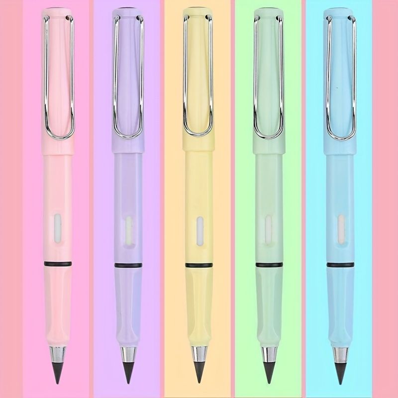 5pcs Of Timeless Pencils With Different Colors,pencils That Can Always Replace Pencil Tips,inkless Pencils That Can Always Be Used With Black Technology, Pencil Sets For Painting And Writing