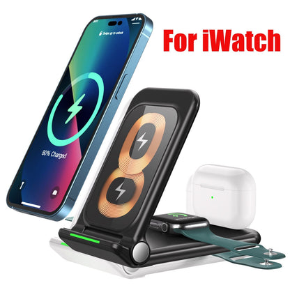 Wireless Chargers 3 in 1 Induction Charger Station for Samsung S22 Ultra Apple Watch Airpods 3 iPhone 14 Pro Max 13 12 11 Xiaomi