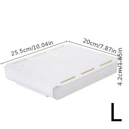 1PC Self Stick Pencil Tray Desk Table Storage Drawer Organizer, Box Under Desk Stand Self-Adhesive Under-Drawer Stationery Storage