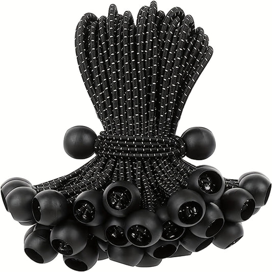 20pcs 6 Inch Bungee Cords, Bungee Balls, Bungee Cords With Balls, Elastic String Ties For Camping, Tents, Tarp, Canopy Shelter, Wall Pipe, Holding Wire And UV Resistant