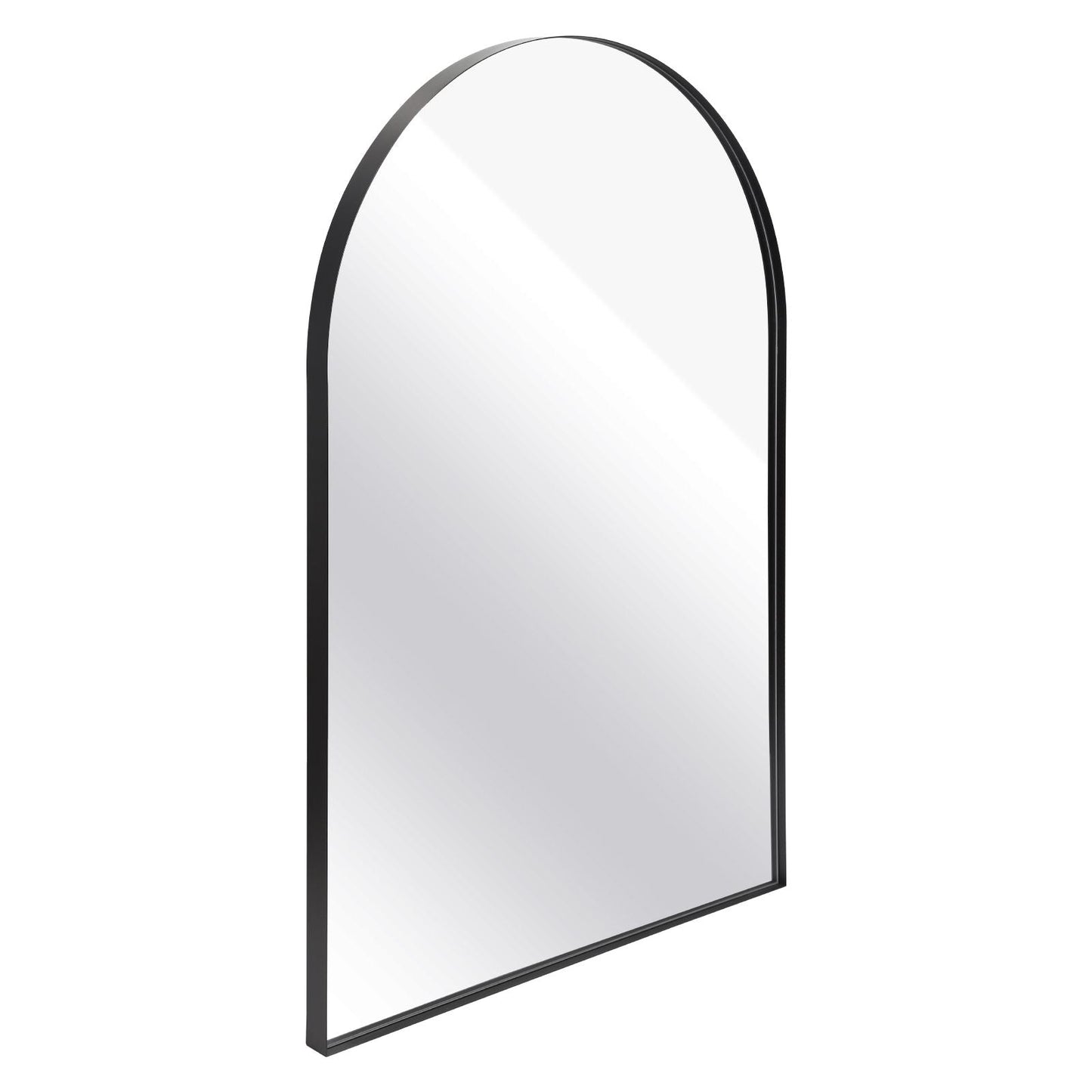 Arched Wall Mirror, 24"×36" Bathroom Mirror Deep Frame, Modern Dresser Mirror Wall Mounted Decor Metal Frame for Bedroom Living Room Entryway Fireplace Mantel Dining Room
