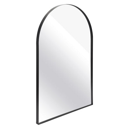 Arched Wall Mirror, 24"×36" Bathroom Mirror Deep Frame, Modern Dresser Mirror Wall Mounted Decor Metal Frame for Bedroom Living Room Entryway Fireplace Mantel Dining Room