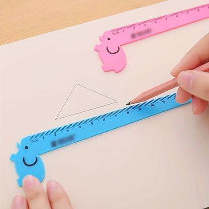 1pc Cartoon Animal Giraffe Plastic Straight Ruler Kawaii Cute Sweet Straight Ruler