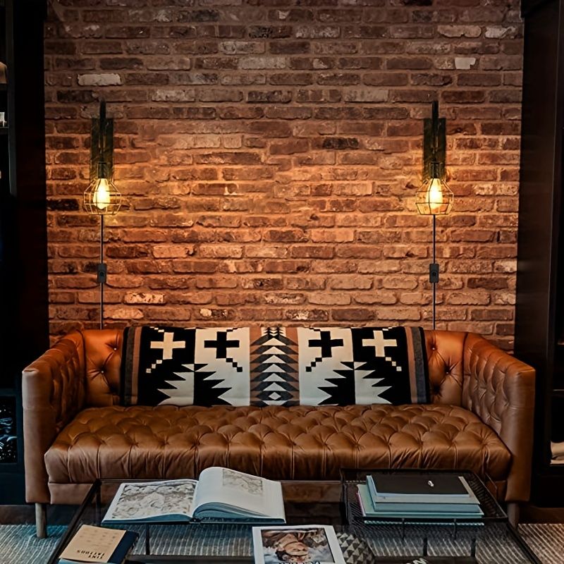 Retro Industrial Wall Sconce, 1Pack Antique Brass Vintage Plug In Wall Lighting, Industrial Lantern Retro Lamp Metal Wall Light Fixtures For Bedside Bedroom Home Dining Room(Not Include Bulb)