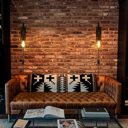 Retro Industrial Wall Sconce, 1Pack Antique Brass Vintage Plug In Wall Lighting, Industrial Lantern Retro Lamp Metal Wall Light Fixtures For Bedside Bedroom Home Dining Room(Not Include Bulb)