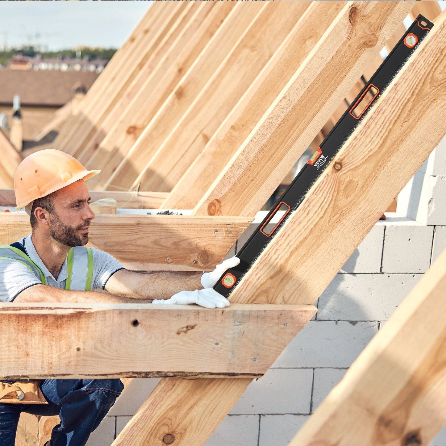 VEVOR 6-Piece Torpedo Level, 78/48/32/24/16/10 Inch Box Levels Set, Bubble Vials Ruler for 45/90/180 Degree, Shock-Proof Aluminum Alloy Magnetic Leveler Tool, SAE/Metric Scale