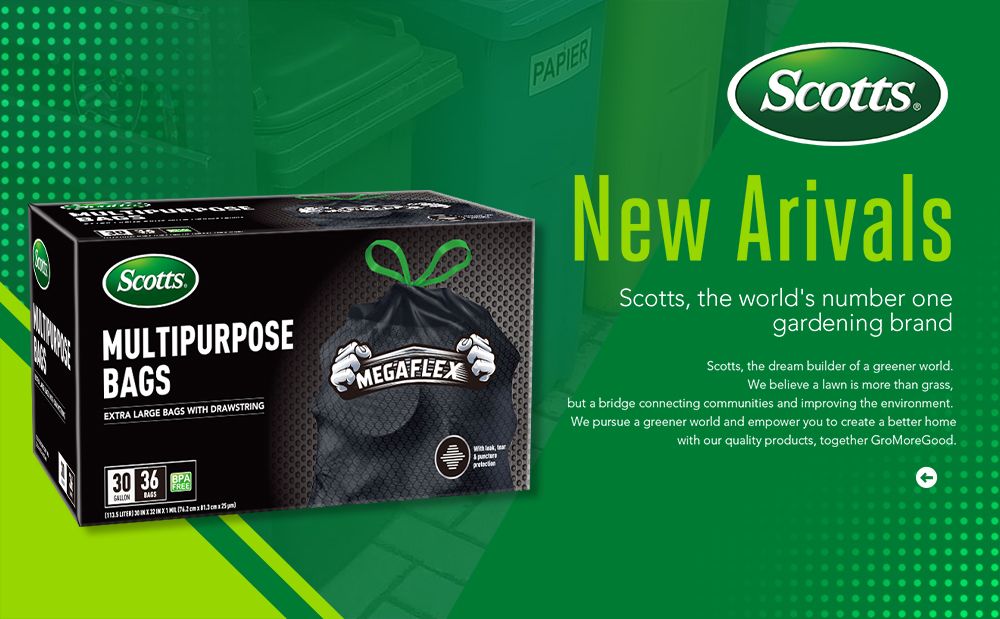 Scotts 36 Bags 30 Gallon Box Disposable Non-Rip Black Large Drawstring Garbage Bags, Suitable for Large Kitchen Garbage Cans, Super Strong 113.5L, Home, Commercial Multi-purpose Trash Bag - Durable,