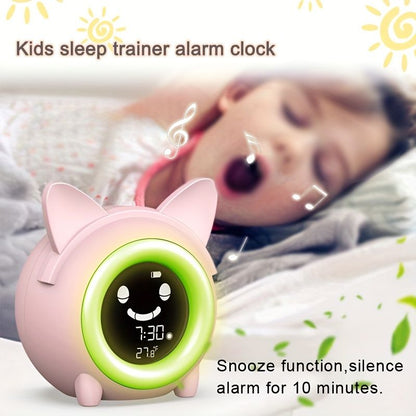 1pc Sleep Training Clock with Night Light, Sound Machine, Nap Timer, Snooze, Indoor Temperature, and Digital Wake Up Clock for Toddlers - Perfect for Boys and Girls Bedroom - Pink/Blue