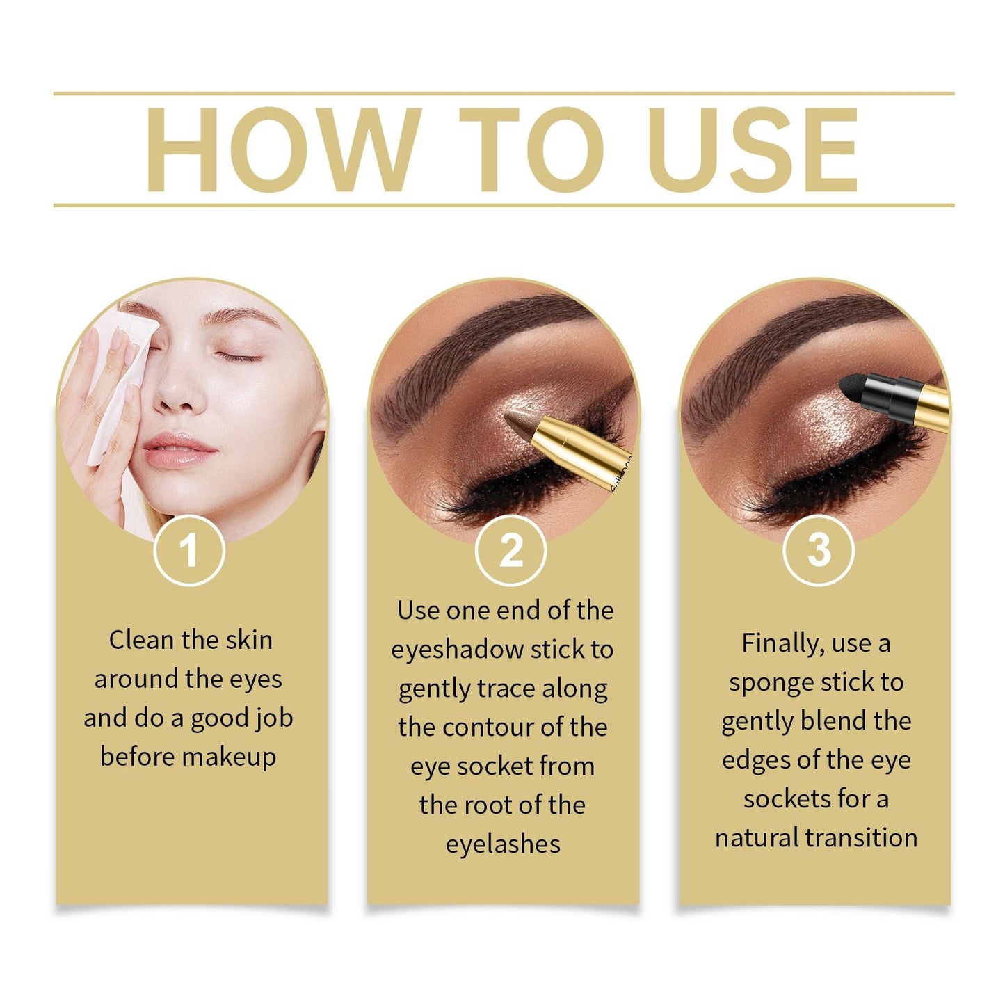 Eelhope Dazzling Eyeshadow Stick A Touch Of Outline Captivating Eye Makeup Light Up Makeup Three-Dimensional Color Sparkle Eyeshadow