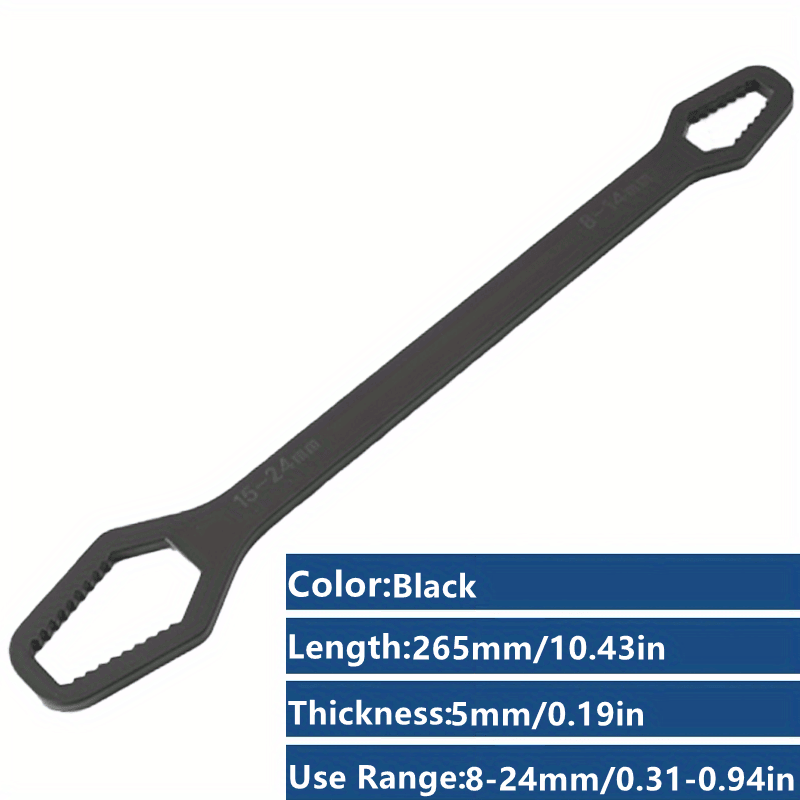 1 Pc Multifunctional Wrench, Household Tools 8-24mm Universal Torx Wrench, Self-tightening Adjustable Glasses Wrench Board, Double-head Torx Spanner