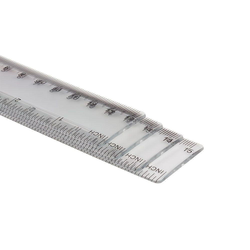1pc Simple Transparent Ruler Size 6.14*1.18in